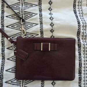 Coach Burgundy Leather Clutch